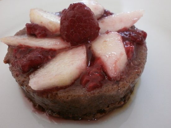 paleo chocolate cake with raspberries