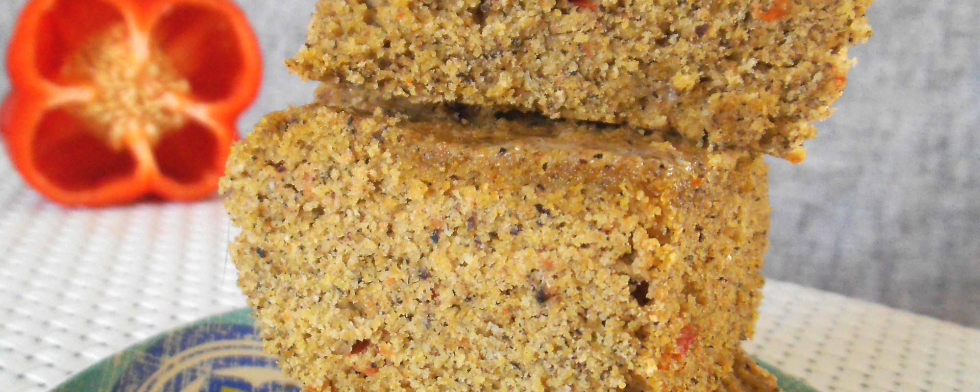 Stacked Cornbread Squares on a Plate