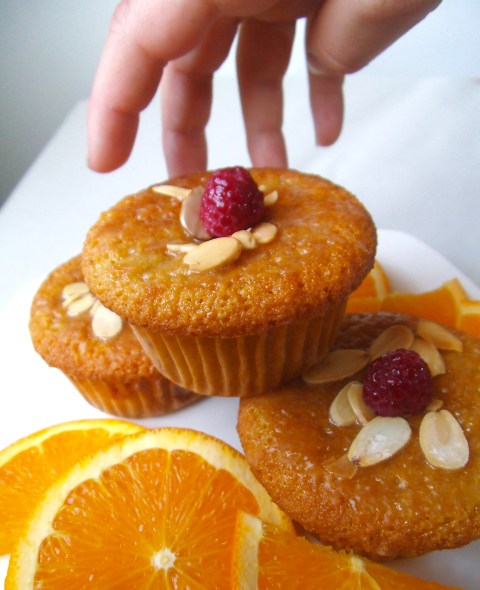 Raspberry Orange Almond Muffins