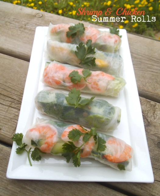 Shrimp and Chicken Summer Rolls with Peanut Sauce