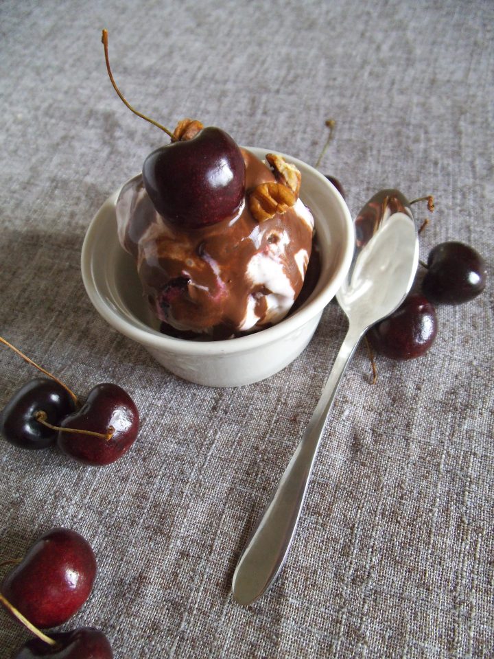 Dairy-Free Cherry Coconut Banana Ice Cream