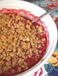 Raspberry Rhubarb Crisp {with gluten free topping}