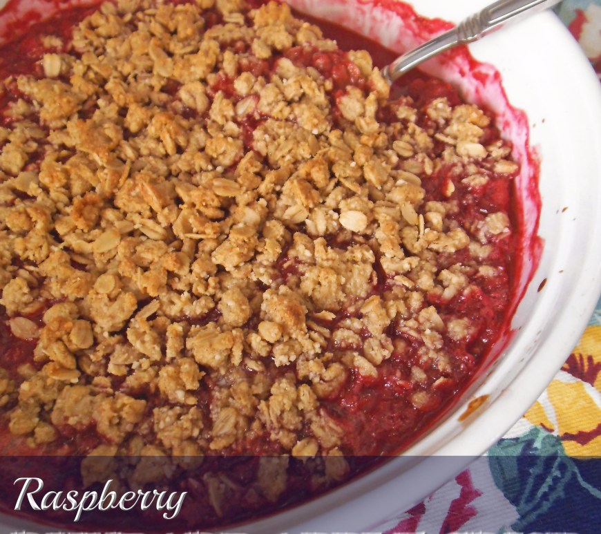 Raspberry Rhubarb Apple Crisp {gluten free} | Swirls and Spice