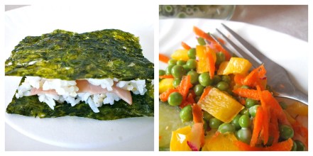 Ham Musubi + Creamy Pea Salad (gluten-free)