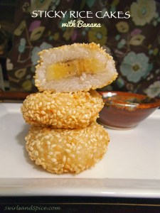 Sticky Rice Cakes with Banana