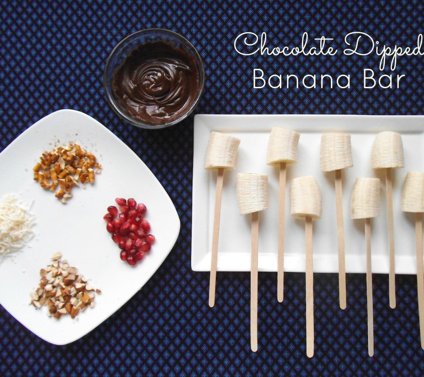 Chocolate Dipped Banana Bar with Toppings