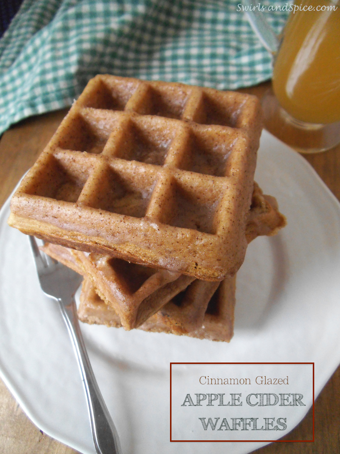 Apple Cider Waffles with Cinnamon Glaze
