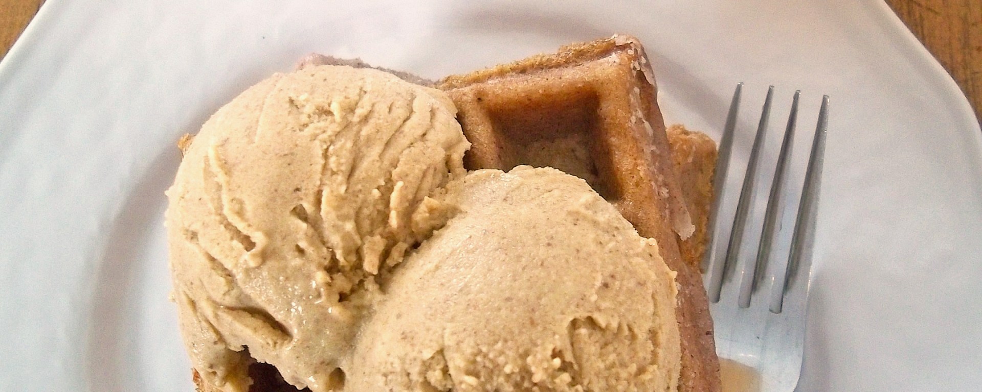 Apple Cider Waffles with Pumpkin Ice Cream