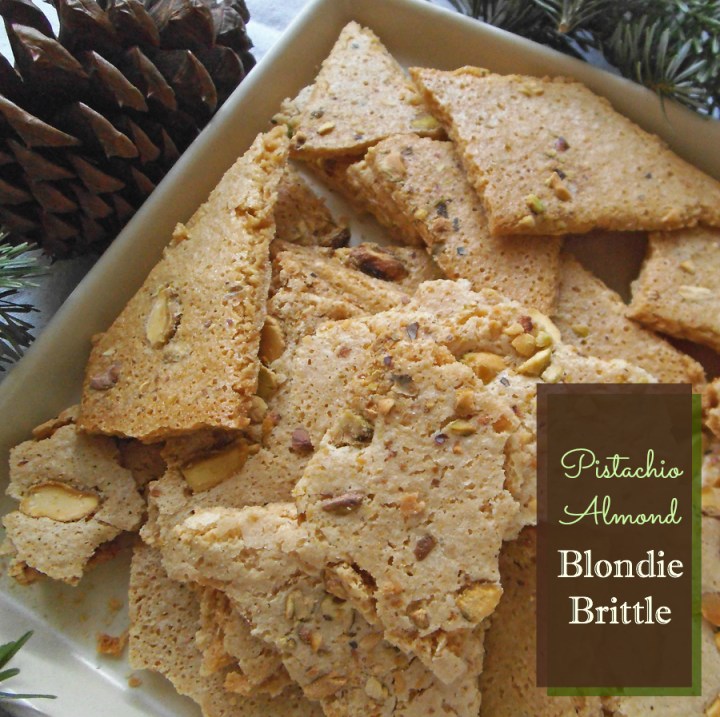 Pistachio Almond Blondie Brittle  {Gluten Free}