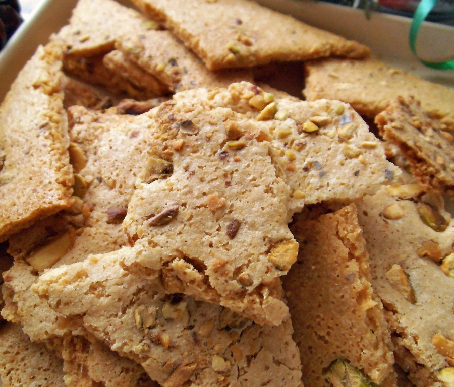 Pistachio Almond Cookie Brittle {Gluten Free} | Swirls and Spice