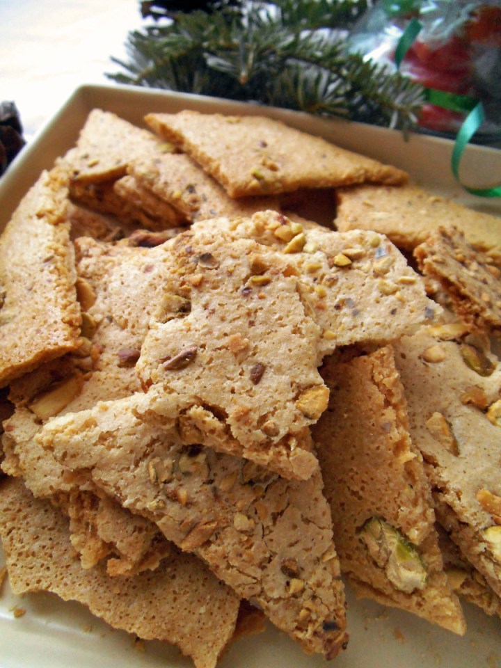 Pistachio Almond Cookie Brittle {Gluten Free} | Swirls and Spice