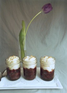 Cherry Chocolate Meringue Cakes | Swirls and Spice