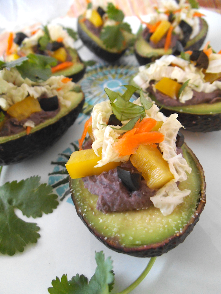 Black Bean Stuffed Avocados {with Vegan Option} | Swirls and Spice