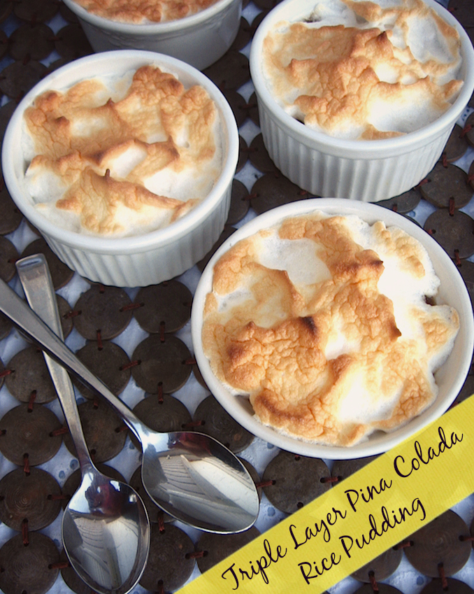 Triple Layer Pina Colada Rice Pudding – Swirls and Spice