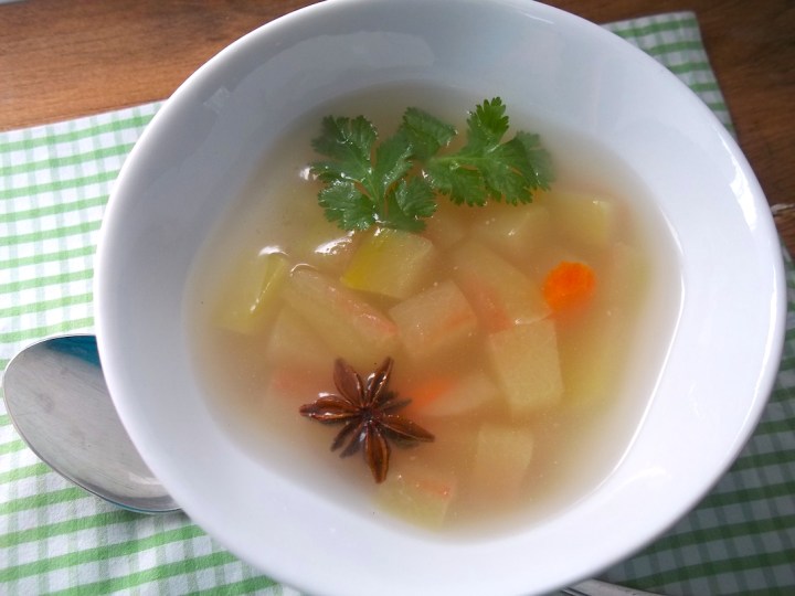 Melon Rind Soup with Ginger and Star Anise | Swirls and Spice