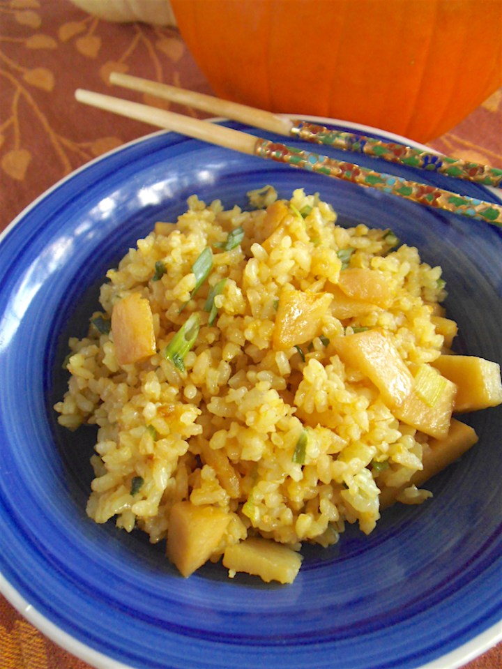 Pumpkin Fried Rice with Ginger | Swirls and Spice