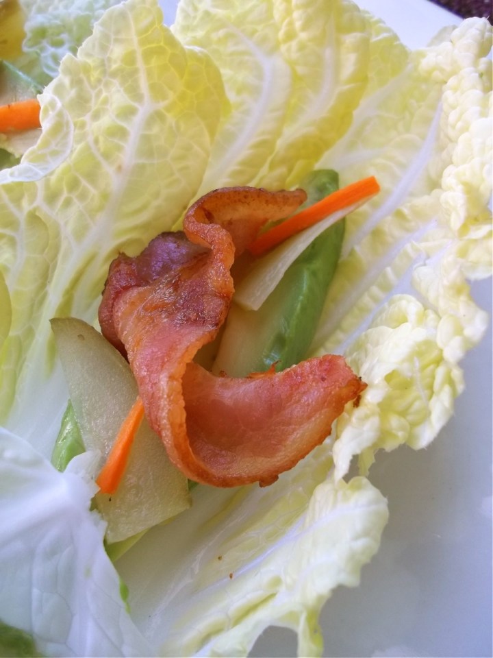 Avocado and Bacon Fresh Cabbage Wraps | Swirls and Spice