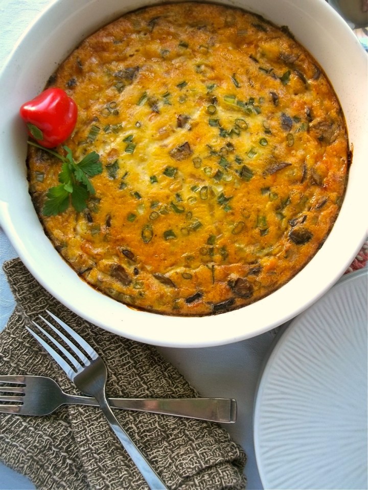Vegetarian Egg Casserole with Grits and Split Peas