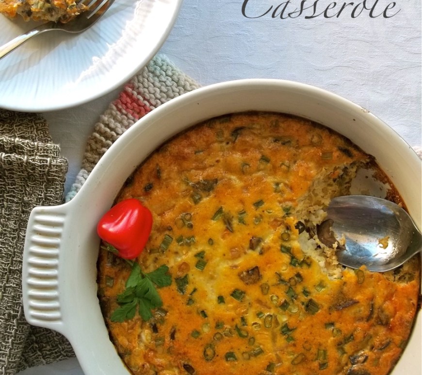 Vegetarian Breakfast Casserole with Grits and Split Peas | Swirls and Spice
