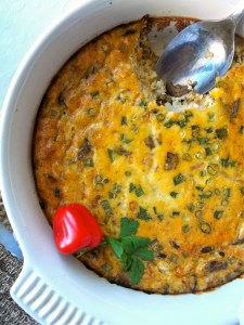 Vegetarian Breakfast Casserole with Grits and Split Peas