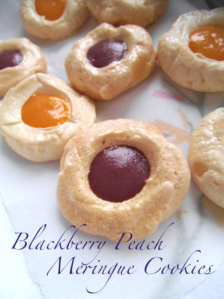 Blackberry Peach Meringue Cookies | Swirls and Spice