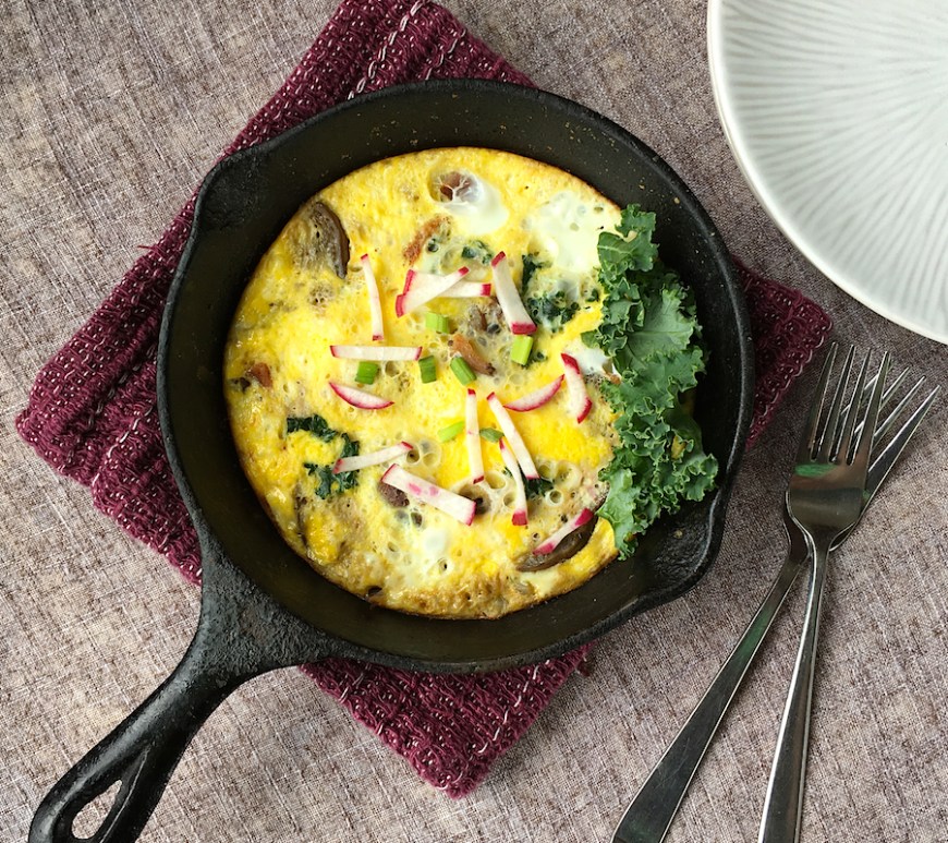 Easy Eggplant and Bacon Frittata | Swirls and Spice