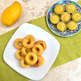 Flourless Mango Mini Muffin + Donuts | Swirls and Spice