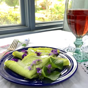 Pandan Crepes with Coconut Sauce {Gluten Free} | Swirls and Spice