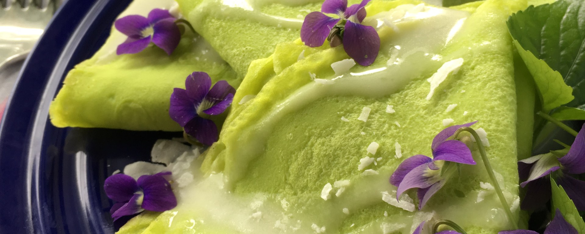 Pandan Crepes with Coconut Sauce {Gluten Free} | Swirls and Spice