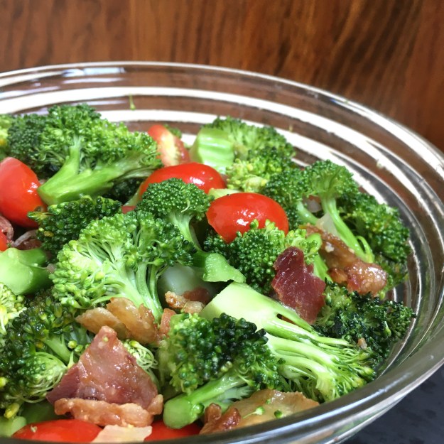 Broccoli Bacon Tomato Salad by Swirls and Spice